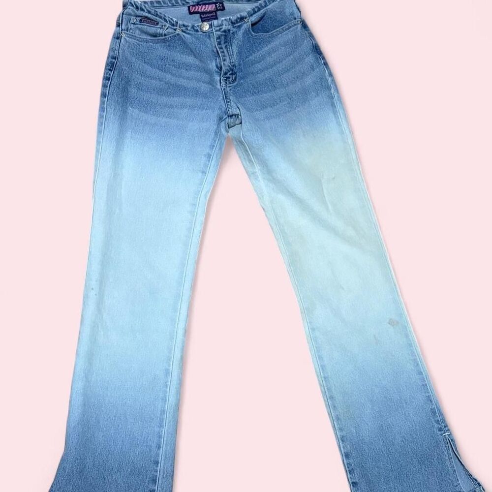 Y2K Bubblegum USA Low Rise Ombre Bootcut Jeans Light Wash Size 1/2